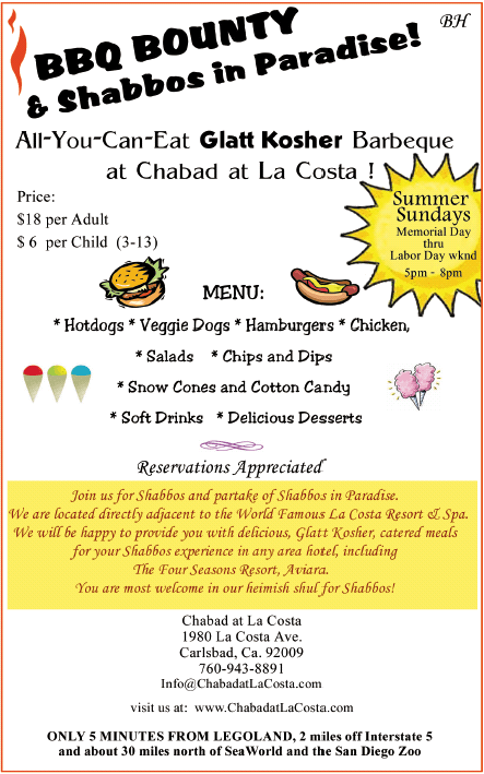 BBQ Bounty 2010 with Chabad at La Costa